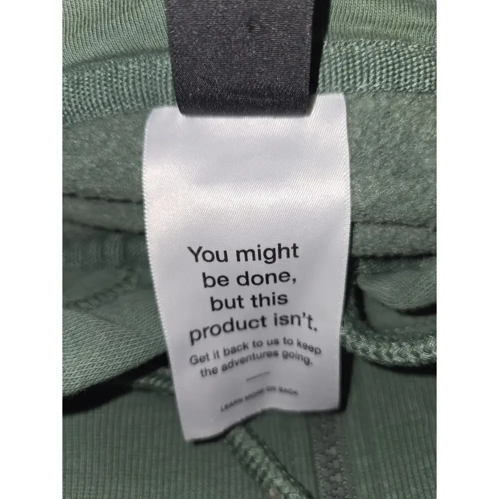 The North Face Men’s XL Sage Green Full Zip Hoodie Sweatshirt Circular Design